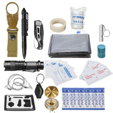 30 In 1 Kit di Emergenza SOS per Campeggio e Sopravvivenza Kit di Pronto Soccorso Attrezzatura da Esterno Cassetta degli Attrezzi Tattica