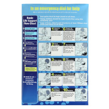 Grafico di Rianimazione CPR DRSABC Segnale di Sicurezza Adesivo da Parete in PVC Conforme Piscina Spa