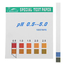 Präzisions - pH - Teststreifen Kurzbereich 0. 5 - 5. 0 Indikatorpapier Tester 100 Streifen in Box mit Farbtafel