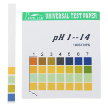 Universal pH - Teststreifen Vollständiger Bereich 1 - 14 Indikatorpapier Tester 100 Streifen in Box mit Farbtafel