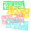 4 Pezzi di stencil in plastic per grafica artistica template e righello per studenti e bambini 2