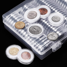100Pezzi/Confezione 20/25/27/30mm Portamonete in plastic Trasparente Universale Scatola per Monete Commemorative Collezionista