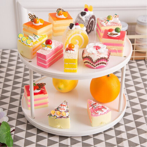 360 Rotating 2 Tier Spices Fruit Tray Turning Table Cake Rack Organizer Kitchen Storage Baskets 2