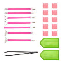 21PCS 5D DIY Kit di Accessori per Pittura Diamante per Studenti Set di Strumenti per Decorazione Murale Modello Clip