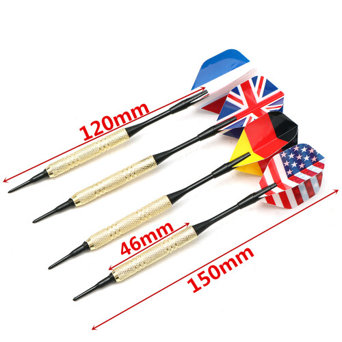 12Pcs Professional National Flag Tail Darts 4 Kinds With 100 Extra Soft Tips 1