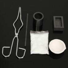 6Pz Set di Kit di Fusione con Crogiolo in Oro e Argento Pinze Asta Stampo in Grafite per Lingotti