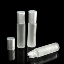 3ML Bottiglia vuota in glass satinato con roll-on contenitore ricaricabile con pallina metallica per oli essenziali