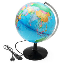 32 cm beleuchteter Weltglobus geografischer terrestrischer Tellurion - Globus mit elektrischem LED - Licht
