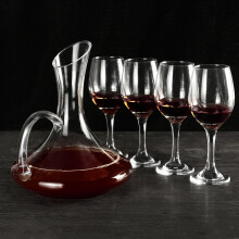 1700ML Kristallen Glazen Decanteur en 4 Bekers Elegante Gieter Karaf Loodvrij Cadeau Tafel Aerator Karaf