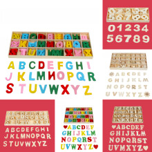 Holz Alphabet Scrabble Spielzeug Buchstaben Zahlen Bildungs Bastel Kinder Lernspielzeug Geschenk