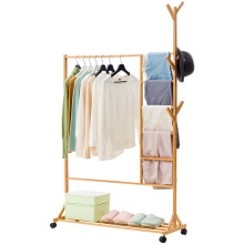 Houten Kledingrek Opslag Jas Kledingstand Schoen Tas Hoed Hanger Bamboe Houder