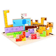 Gioco di puzzle 3D Giocattolo Tetris Animali in wood Puzzle Intellettuale 3D Tavola Puzzle per Ragazzi e Ragazze Educazione Precoce Apprendiment