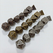 7Pcs Metal Polyhedral Dice DnD RPG TRPG Games Dices SET With Storage Bag