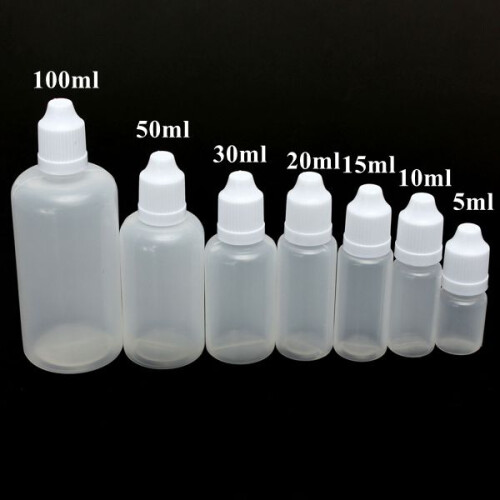 1 Pezzo 5-100 ml Bottiglie di plastic vuote squeeze per gocce oculari 1