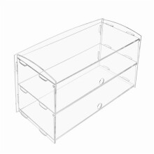 2 - laags acryl bakkerij gebak displaybox kast voor taarten donuts en cupcakes