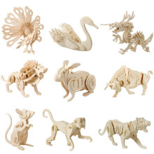 Puzzle 3D in wood a forma di drago serpente giocattolo educativo per bambini regalo per bambini.