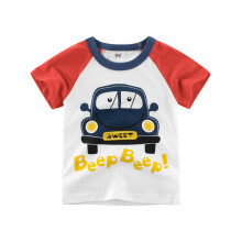 Camisetas de manga corta con estampado de coche para niños y niñas de 3 a 12 años