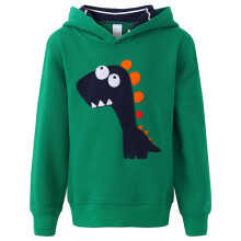Sweatshirt com capuz para rapazes casual de manga longa com padrão de dinossauro