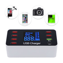 5 V/8 A Mehrfach - USB - Ladeadapter Desktop - Ladestation Hub Typ C Schnellladung 3. 0 Multi - Port LCD - Display Mobiltelefon - Ladegerät