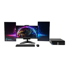 Modern Office PC i5 8th Gen - 16GB RAM/250 GB SSD/Win11 - Triple Monitors - Refurbished