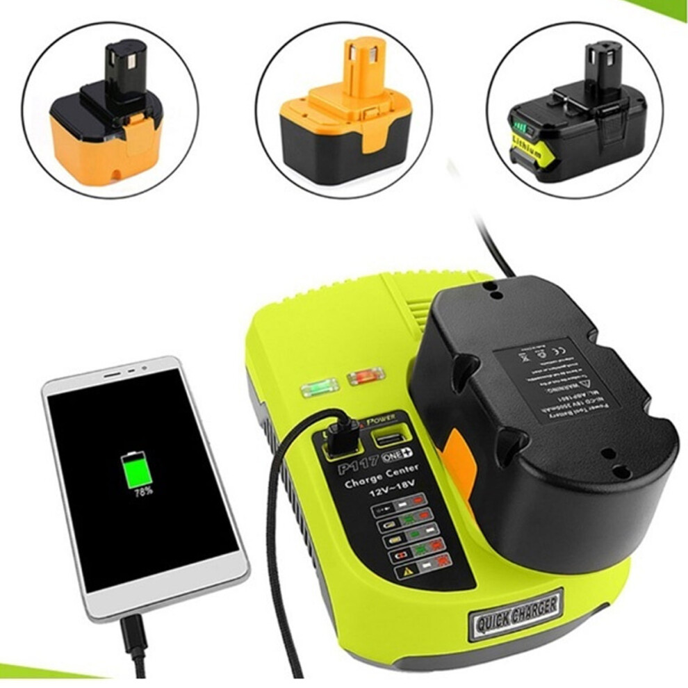 100-260V Universal Battery Charger For Ryobi 12V-18V Li-Ion Ni-Cd Ni-Mh Battery 8053149441786