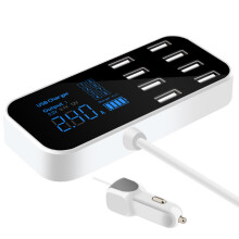 5V 8A 40W Smart USB Car Display Caricatore Adattatore USB 8 Porte Stazione di Ricarica con Display Digitale LED