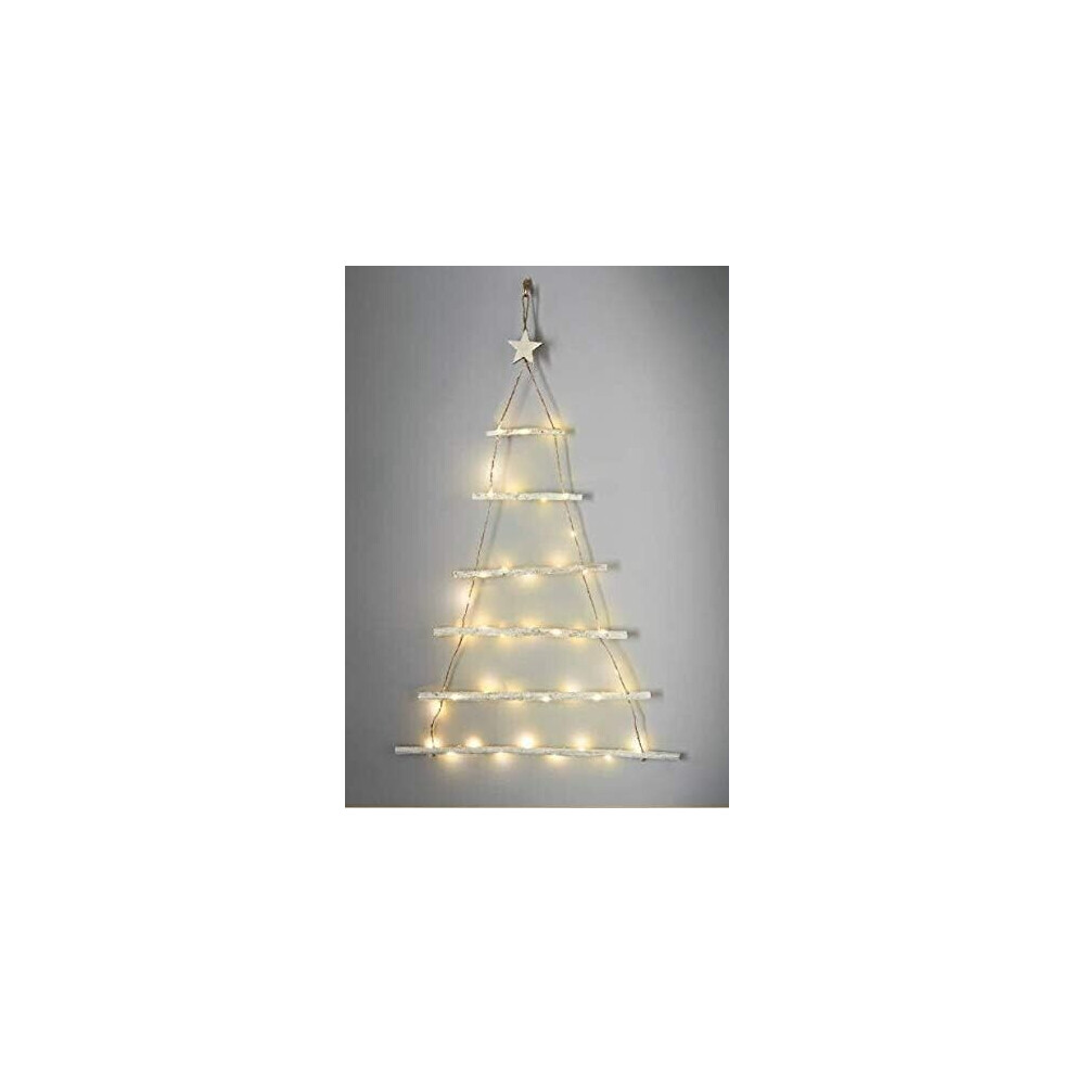 Y Homeware Christmas Wall Twig Tree 40 Warm White Led Lights Xmas Decor Ladder