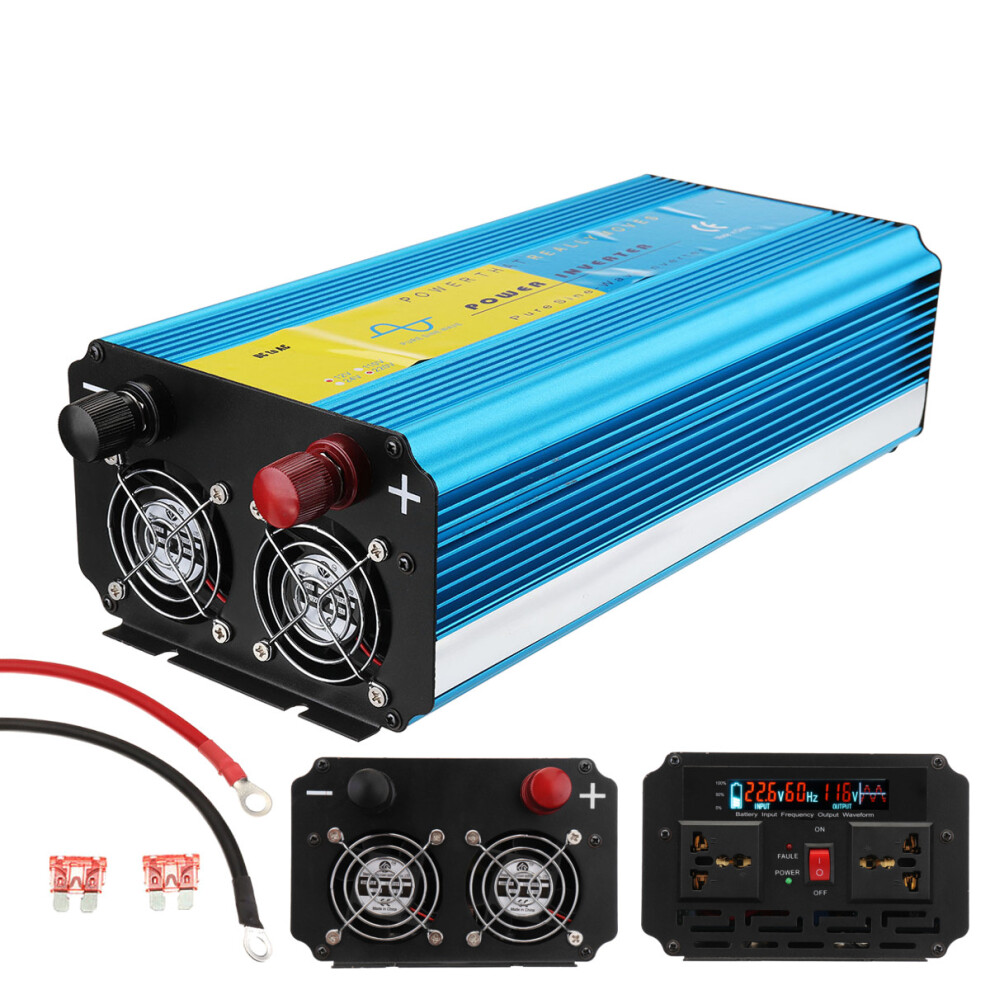 2500W Peak Pure Sine Wave Inverter 12V/24V To 110V/220V Lcd Solar Power Converter 6900038313773