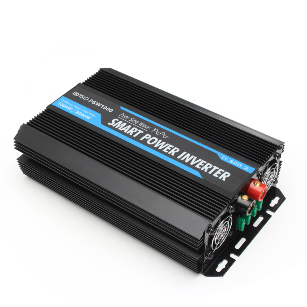 Led Solar Power Inverter 1000W 2000W Peak 12Vdc To 220V Pure Sine Wave 651519884782