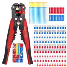 260PCS Set di Terminali per Cavi Crimpati Kit di Connettori Elettrici Isolati con Termoretraibile Scatola Assortita con Pinza per Spellare Filo