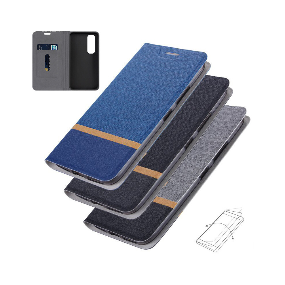 Bakeey Flip Stand Steel Layer Canvas Pattern Pu Leather Full Protective Case For Xiaomi Mi Note 10 Lite Non Original 6900070175483