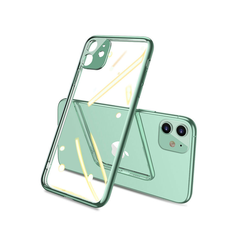 Bakeey 2 In 1 Airbag Plating Ultra Thin Anti Fingerprint Shockproof Transparent Soft Tpu Protective Case For Iphone Xr 6900068547018