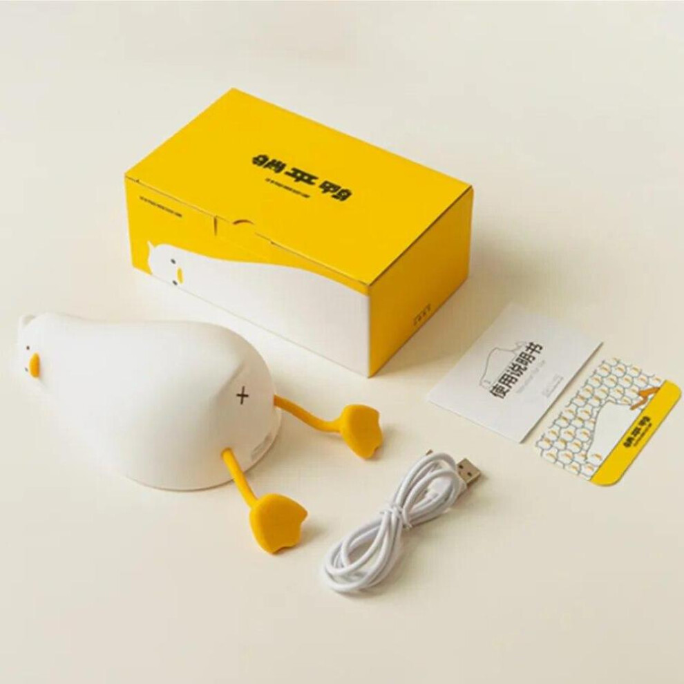 (as the picture, Duck Silicone Lamp) Led Children Night Light Rechargeable Silicone Squishy Duck Lamp Child Holiday Gift Sleeping Creative Bedroom Desktop Decor Lamp