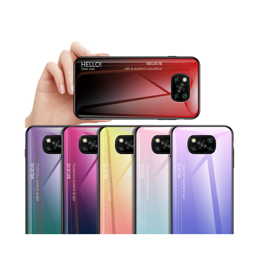 Bakeey For Xiaomi Mi 10 Lite Case Carbon Fiber Gradient Color Shockproof Anti Scratch Tempered Glass Protective Case Non Original 6900076223461