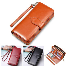 Floveme Moda Donna Borsa Portafoglio in PU con Cerniera Borsa Multifunzionale per Smartphone Samsung Xiaomi