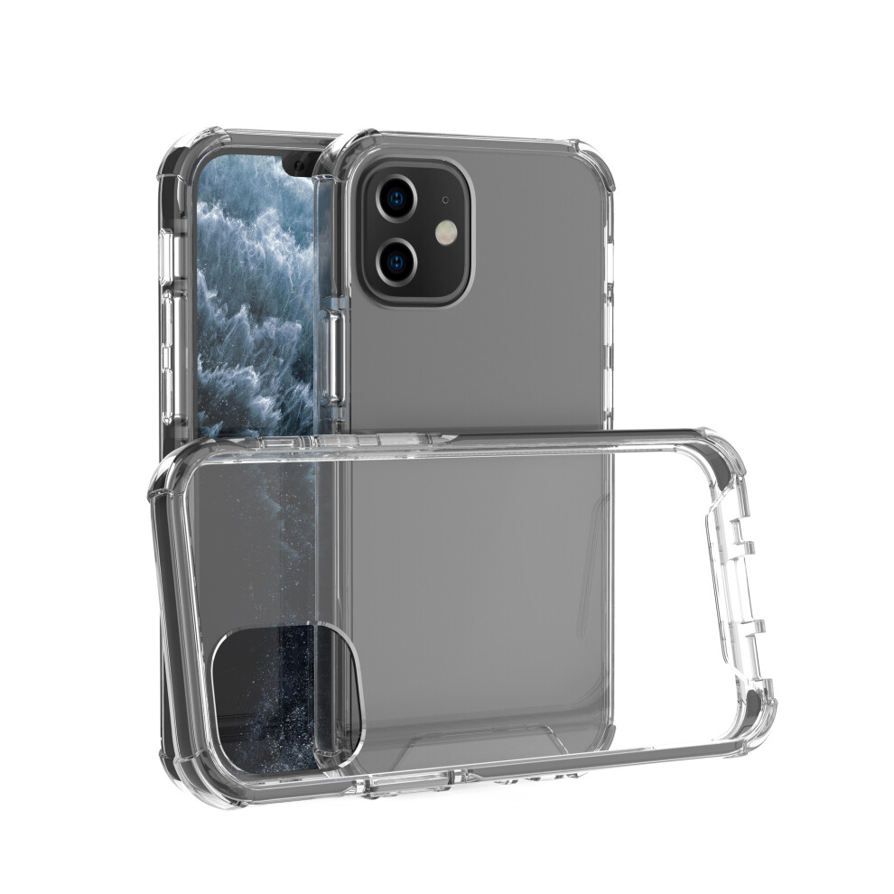 Bakeey For Iphone 12 Pro 12 Case With Airbags Shockproof Transparent Non Tpu + Pc Protective Case Back Cover Yellow 6900079112779