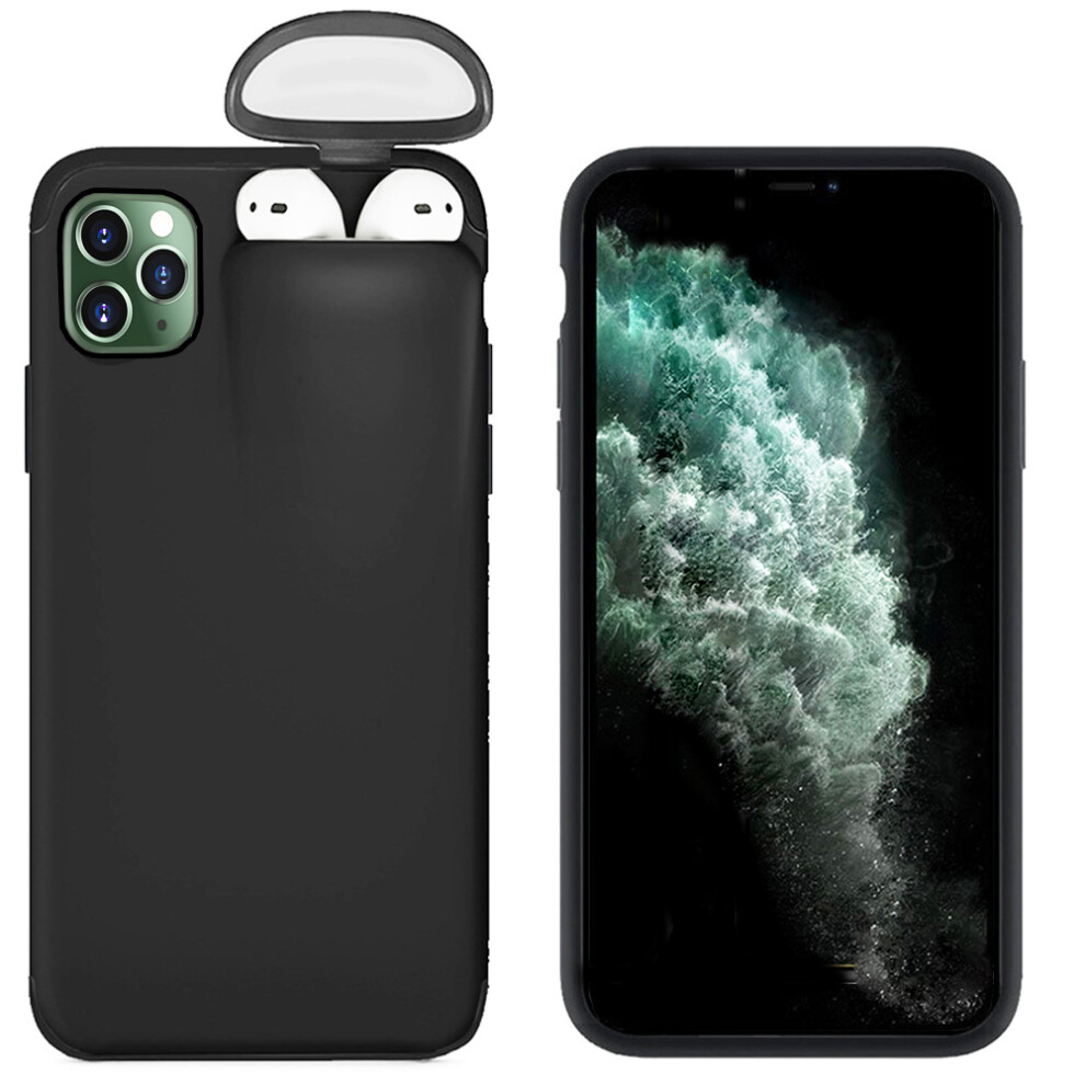 Bakeey Multifunction Creative 2 In 1 Anti Scratch Shockproof Matte Pc Protective Case For Iphone 11 & Apple Airpods 1 2 6900060719529
