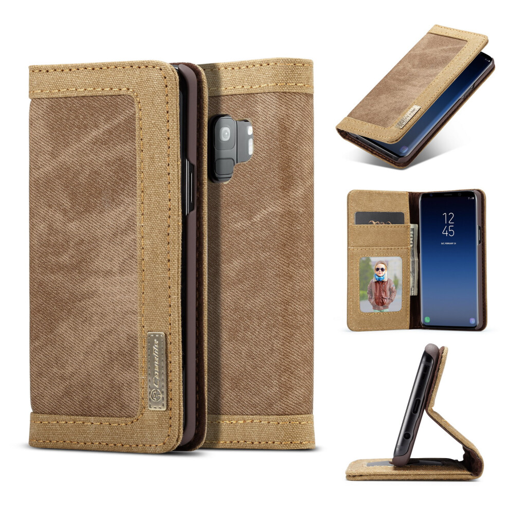 Caseme Canvas Magnetic Flip Bracket Wallet Protective Case For Samsung Galaxy S9 192879453862