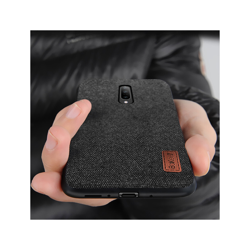 Bakeey Luxury Fabric Splice Soft Silicone Edge Shockproof Protective Case For Oneplus 7 Pro 3596055523306