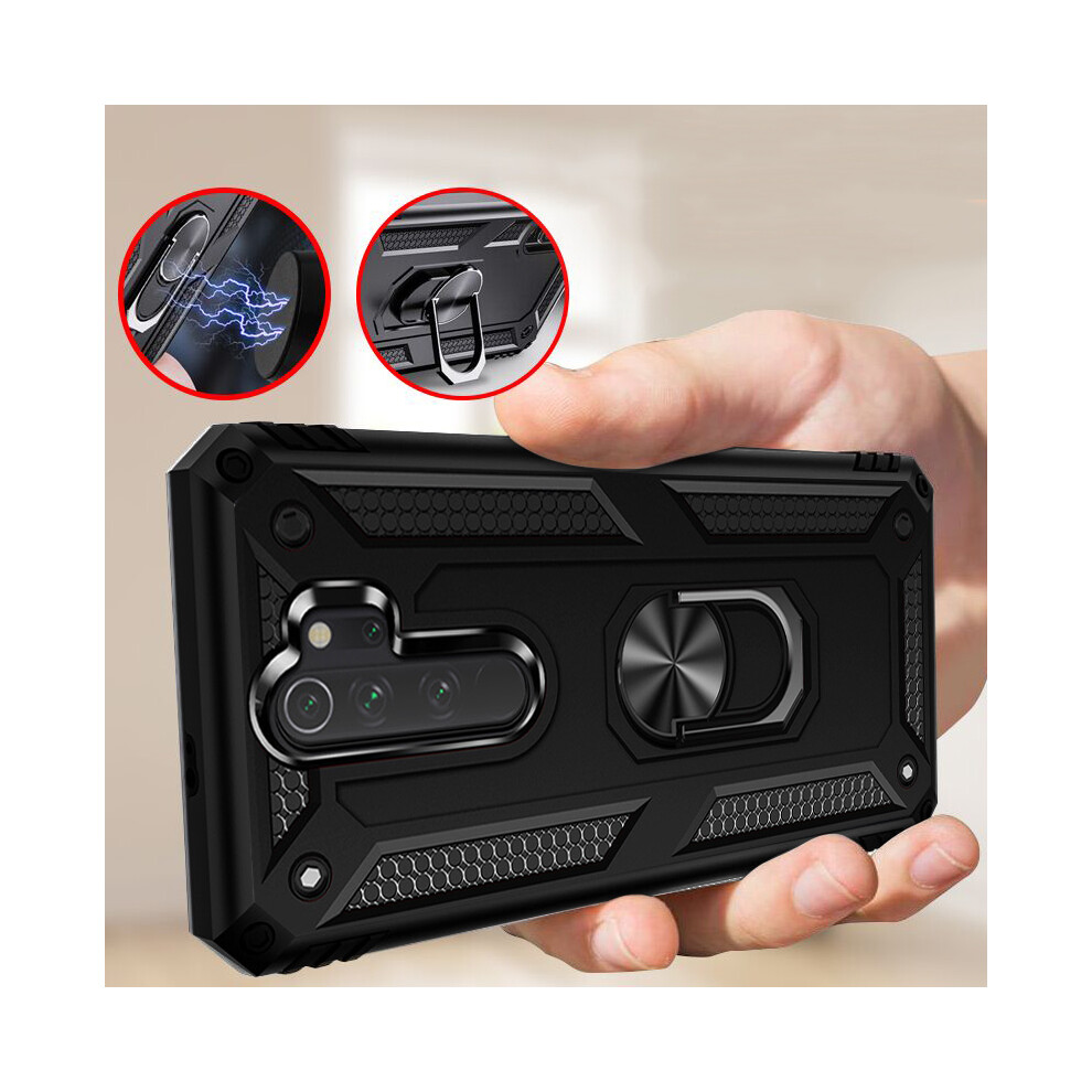 Bakeey For Xiaomi Mi Note 10 Lite Case Armor Magnetic Shockproof With Finger Ring Holder Stand Pc Protective Case 6900088404926