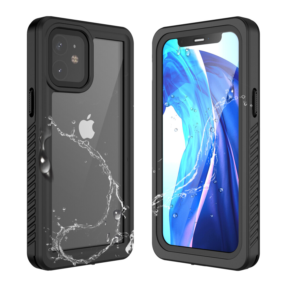 Bakeey For Iphone 12 Mini Case Transparent Touch Screen Pc + Tpu Shockproof Dustproof Ip68 Waterproof With Lens Protect Full Cover Protective Case 6900084156034