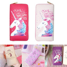 Borsa con cerniera colorata universale per telefono unicorno portafoglio per telefoni sotto 5.5 pollici