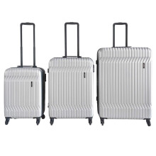 (Silver) 3 Piece Hard shell Suitcase Set - 20", 24" & 28" Luggage Set with 4 Wheels & Combination Lock