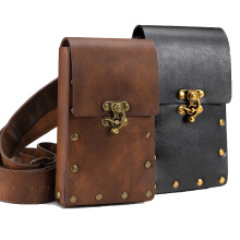 Medieval Renaissance Retro Punk Unisex Faux Leather Waist Pack Bag Phone Storage Bag Cosplay Knight Pirate Belt Costume Accessory