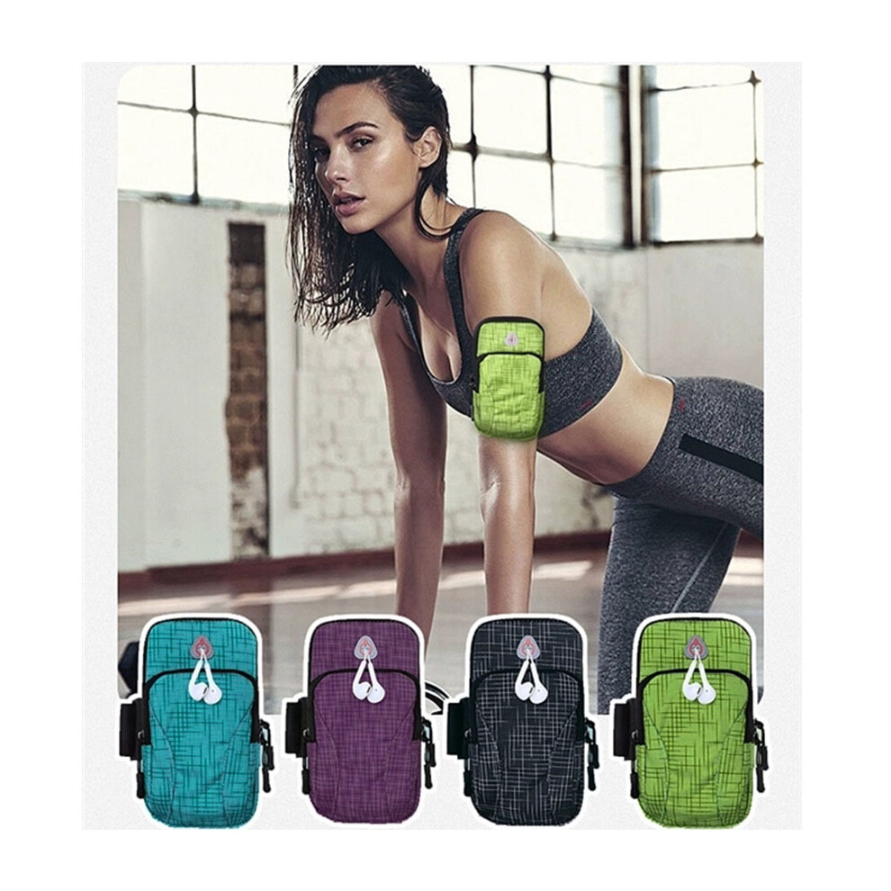 Bakeey Waterproof Fabric Mobile Phone Arm Bag Outdoor Gym Sports Running Jogging Wrist Arm Bag For Mobile Phone Purple/Green/Blue 712323817790