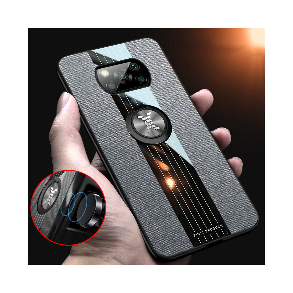 Bakeey For Poco X3 Pro Poco X3 Nfc Case With Magnetic Ring Bracket Stand Shockproof Breathable Cloth Fabric Protective Case Non Original 6900076498500