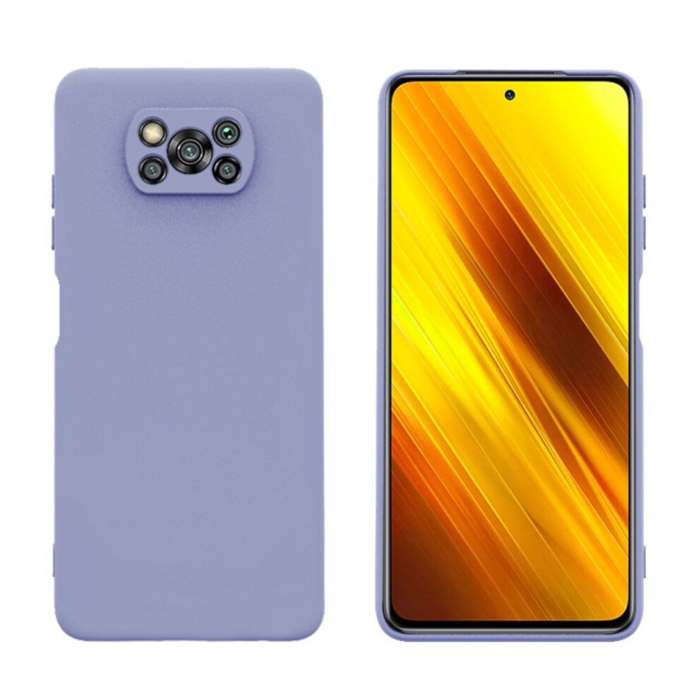 Bakeey For Poco X3 Nfc Case Smooth Shockproof With Lens Protector Soft Liquid Silicone Rubber Back Cover Protective Case 6900078512525