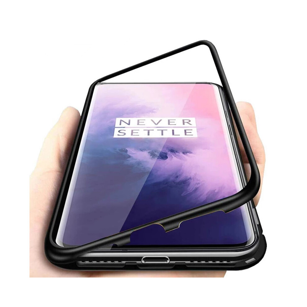 Bakeey For Oneplus 8 Pro Case Metal Magnetic Adsorption Flip Tempered Glass Protective Case 192757923814