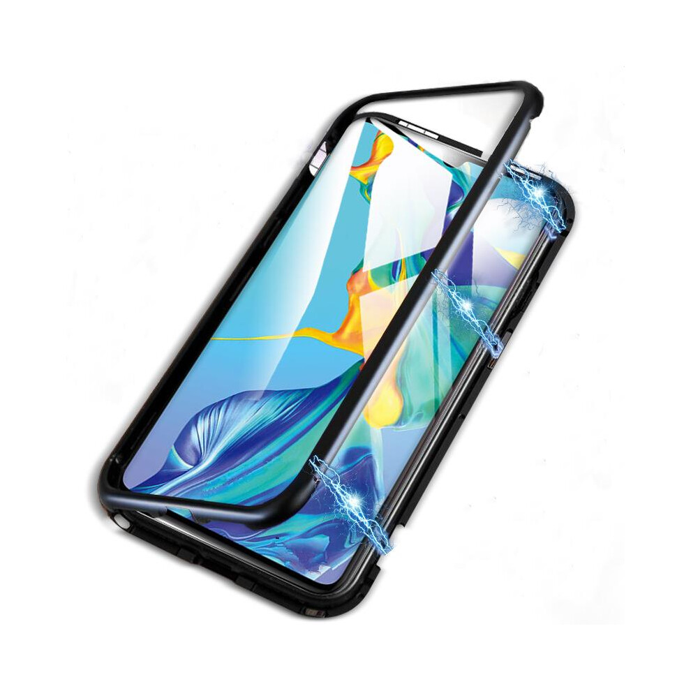 Bakeey Magnetic Adsorption Metal Bumper Tempered Glass Flip Protective Case For Huawei P30 796391543249