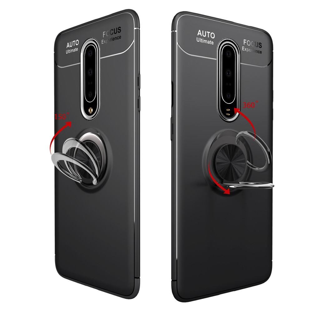 Bakeey Shockproof Magnetic Adsorption Protective Case With Finger Ring Holder For Oneplus 7 Pro 3596055303229